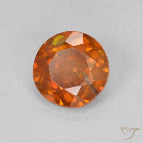 Esfalrita Medium Dark-Orange natural de 0.85 ct, Redondo, SI