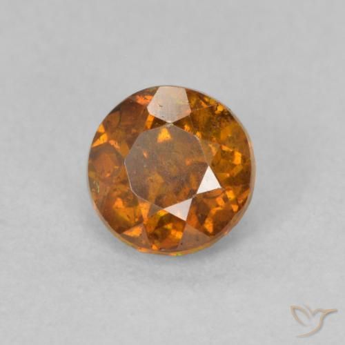 Esfalrita Naranja terroso natural de 0.75 ct, Redondo, SI
