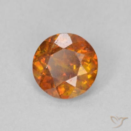 Esfalrita Naranja terroso natural de 0.66 ct, Redondo, SI