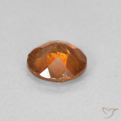 Esfalrita Naranja terroso natural de 0.66 ct, Redondo, SI