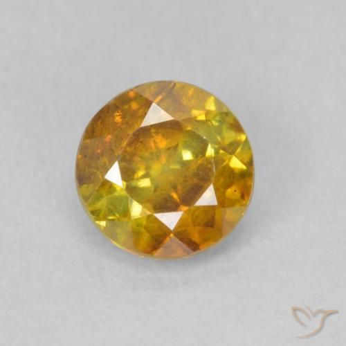 0.81ct Natural Marrón-oro esfalerita, Redondo, SI