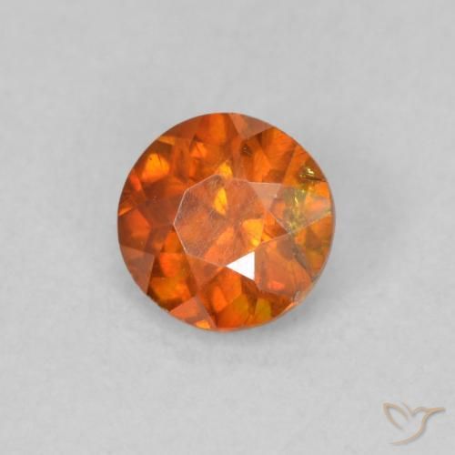 Esfalrita Naranja oscuro natural de 0.42 ct, Redondo, SI