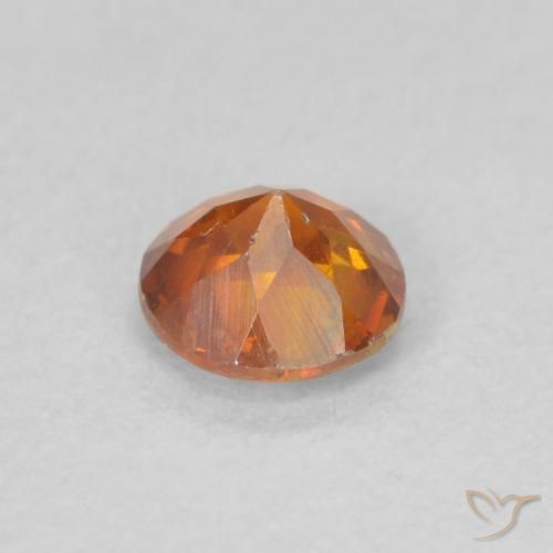 Esfalrita Naranja oscuro natural de 0.42 ct, Redondo, SI