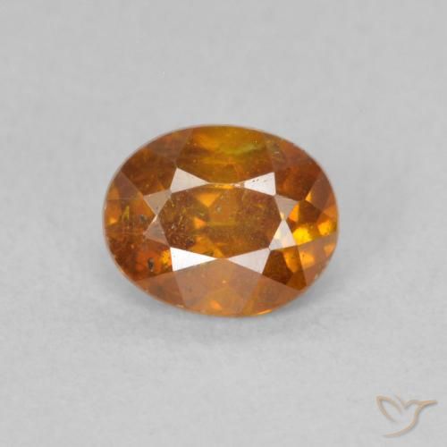 0.63ct Natural Naranja terroso esfalerita, Ovalada, SI