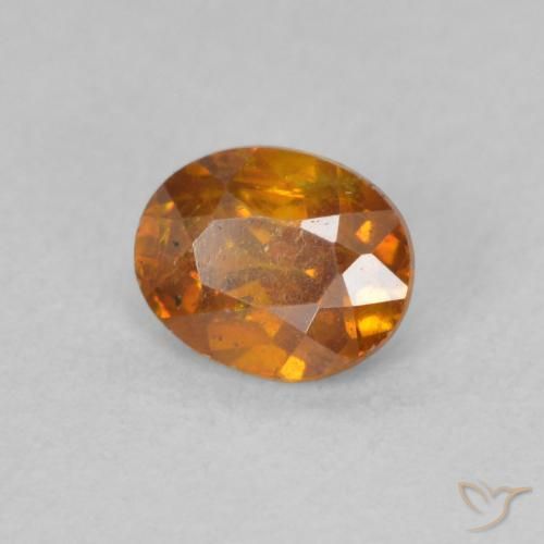 Esfalrita Naranja terroso natural de 0.63 ct, Ovalada, SI