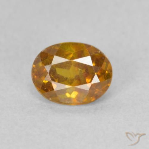 0.50ct Natural Naranja oscuro esfalerita, Ovalada, SI