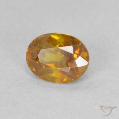 Esfalrita Naranja oscuro natural de 0.50 ct, Ovalada, SI