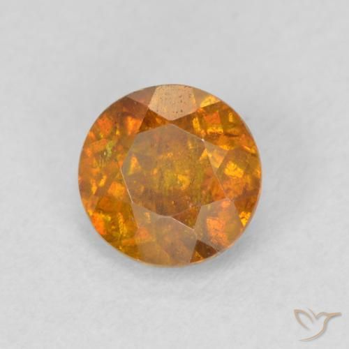 Esfalrita Naranja marrón natural de 0.87 ct, Redondo, SI
