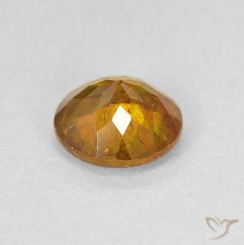 Esfalrita Naranja marrón natural de 0.87 ct, Redondo, SI