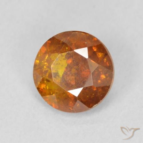 Esfalrita Naranja marrón natural de 1.14 ct, Redondo, SI