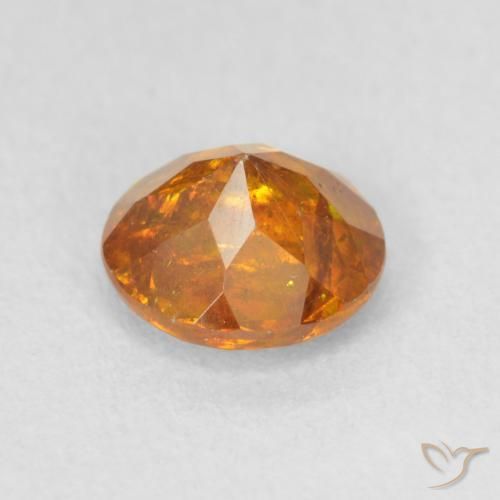 Esfalrita Naranja marrón natural de 1.14 ct, Redondo, SI