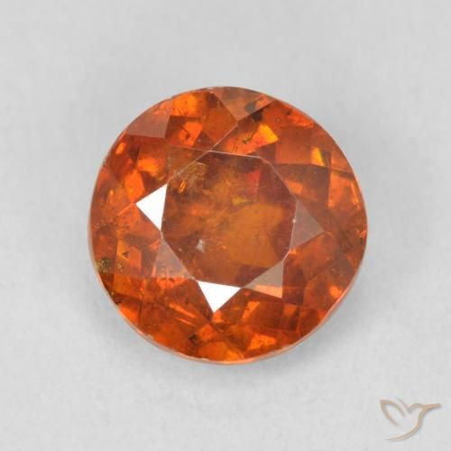 1.31ct Natural Naranja oscuro Esfalrita, Redondo, SI
