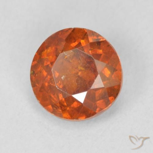 Esfalrita Naranja oscuro natural de 1.31 ct, Redondo, SI