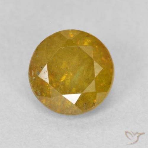 0.85ct Natural Marrón-oro esfalerita, Redondo, SI