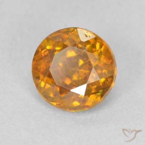 Esfalrita Naranja oscuro natural de 1.37 ct, Redondo, SI