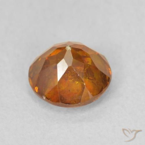 Esfalrita Naranja oscuro natural de 0.89 ct, Redondo, SI