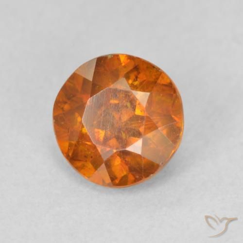 Esfalrita Naranja medio natural de 1.10 ct, Redondo, SI