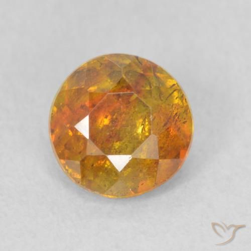 0.88ct Natural Marrón-oro Esfalrita, Redondo, SI