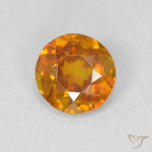 0.54ct Natural Naranja marrón esfalerita, Redondo, SI