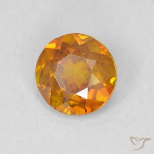 Esfalrita Naranja marrón natural de 0.54 ct, Redondo, SI
