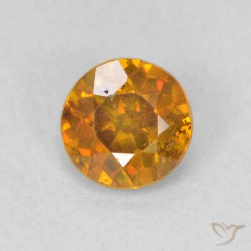 0.48ct Natural Naranja terroso Esfalrita, Redondo, SI