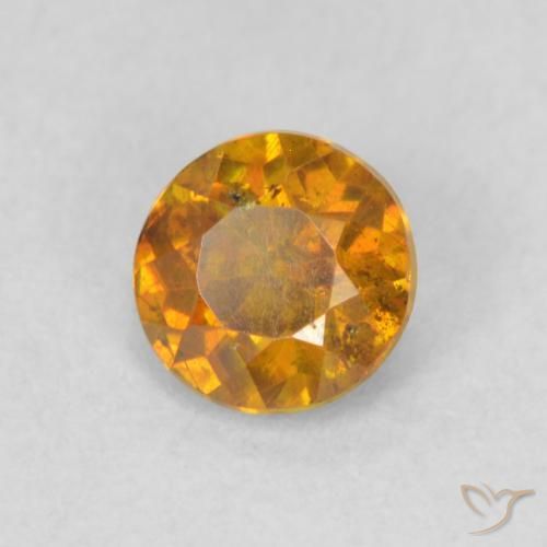 Esfalrita Naranja terroso natural de 0.48 ct, Redondo, SI