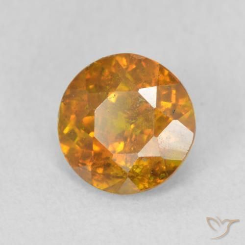 Esfalrita Naranja medio natural de 1.11 ct, Redondo, SI
