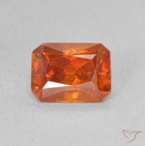 1.40ct Natural Naranja fuego esfalerita, corte esmeralda, VS-SI