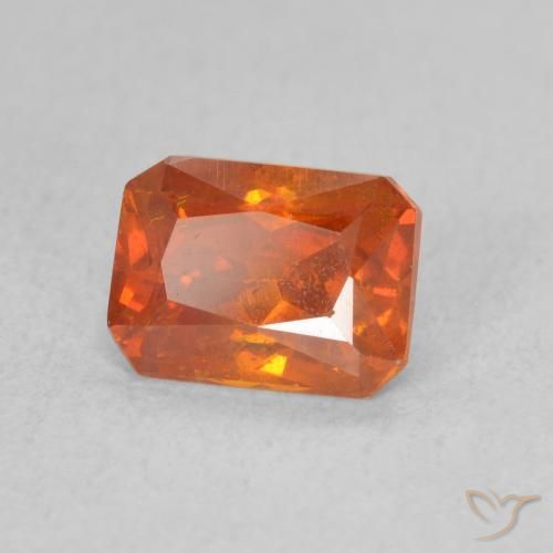 Esfalrita Naranja fuego natural de 1.40 ct, Corte Octágono / Esmeralda, VS-SI