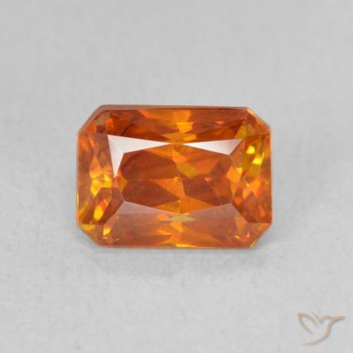 1.60ct Natural Naranja medio esfalerita, corte esmeralda, VS-SI