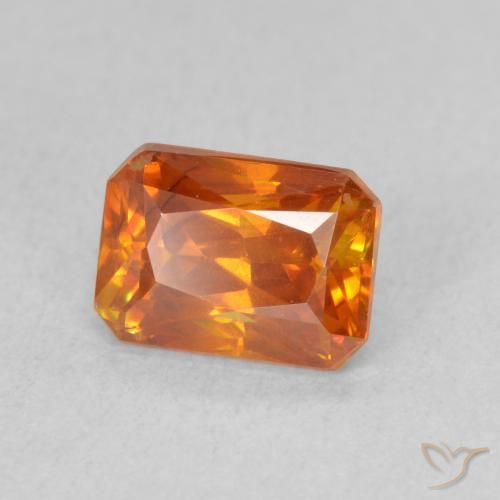 Esfalrita Naranja medio natural de 1.60 ct, Corte Octágono / Esmeralda, VS-SI