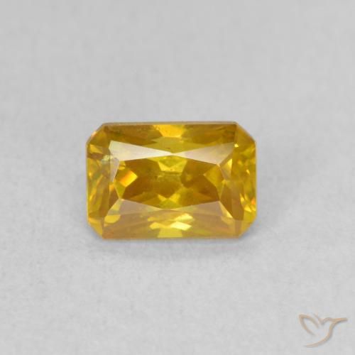 0.96ct Natural Naranja dorado Esfalrita, corte esmeralda, VS-SI
