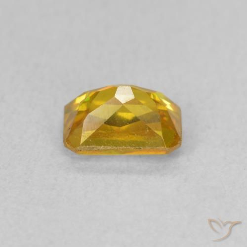 Esfalrita Naranja dorado natural de 0.96 ct, Corte Octágono / Esmeralda, VS-SI