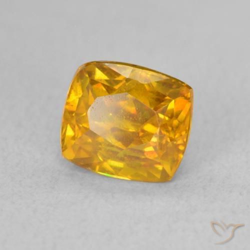Esfalrita Dorado naranja natural de 1.71 ct, Forma Cojín, VS-SI