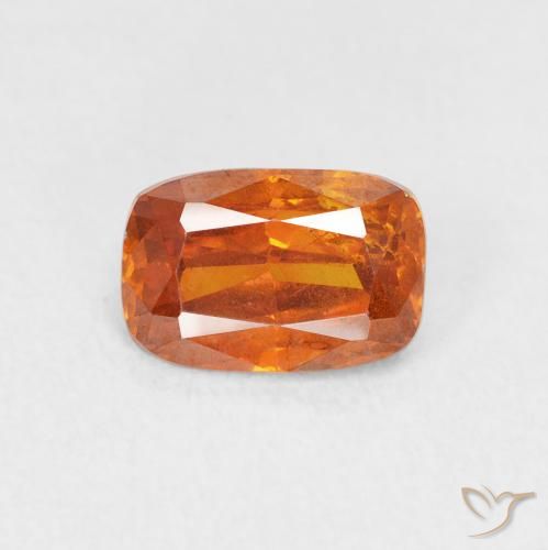 1.54ct Natural Naranja oscuro Esfalrita, Forma Cojín, SI