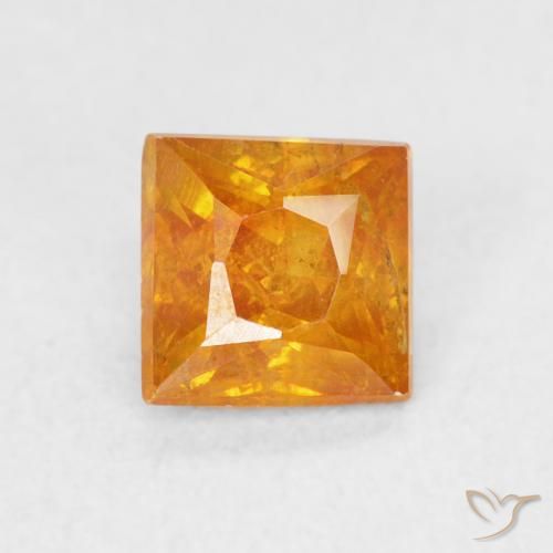 0.85ct Natural Naranja medio esfalerita, Cuadrado, SI