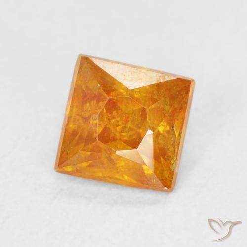 Esfalrita Naranja medio natural de 0.85 ct, Cuadrado, SI