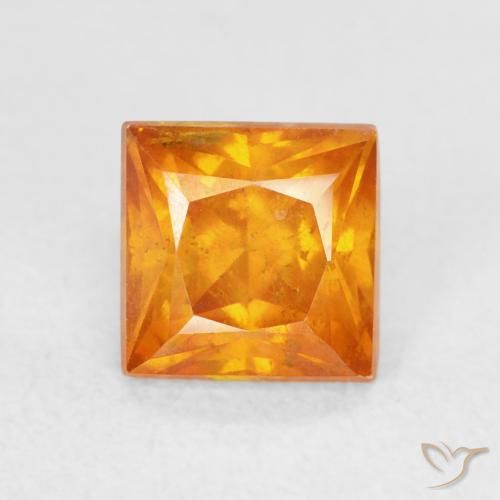 1.33ct Natural Naranja albaricoque Esfalrita, Cuadrado, SI