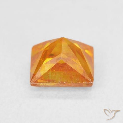 Esfalrita Naranja albaricoque natural de 1.33 ct, Cuadrado, SI