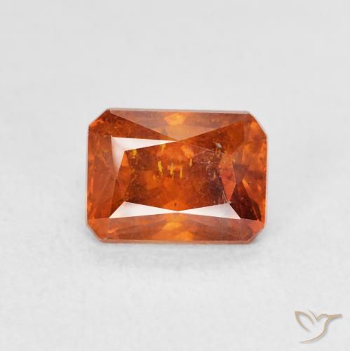 1.81ct Natural Ámbar naranja Esfalrita, corte esmeralda, SI