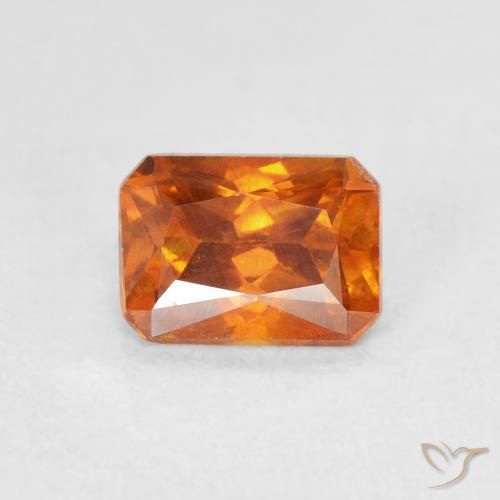 1.36ct Natural Naranja sidra Esfalrita, corte esmeralda, SI