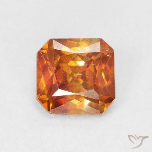 1.21ct Natural Medium Dark-Orange esfalerita, corte esmeralda, SI