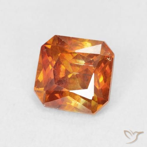 Esfalrita Medium Dark-Orange natural de 1.21 ct, Corte Octágono / Esmeralda, SI