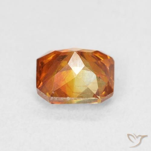 Esfalrita Medium Dark-Orange natural de 1.21 ct, Corte Octágono / Esmeralda, SI