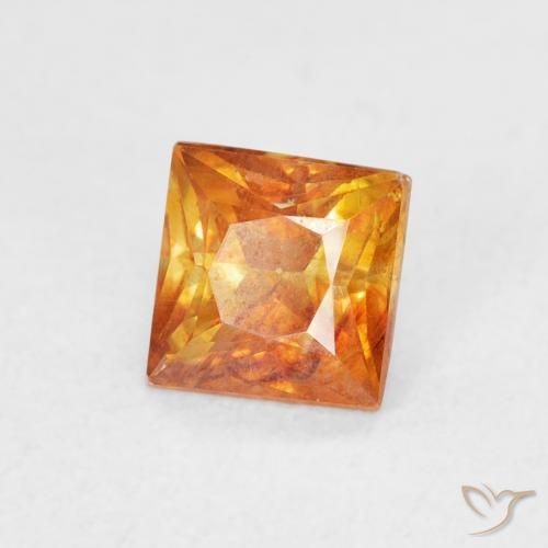 Esfalrita Naranja medio natural de 0.88 ct, Cuadrado, SI