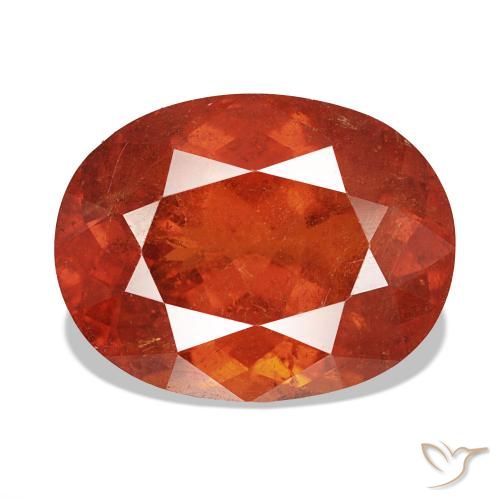 Esfalrita Rojo medio natural de 11.64 ct, Corte Óvalo, VS-SI