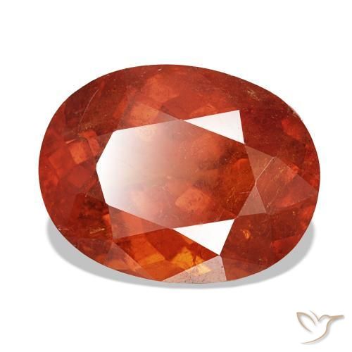 Esfalrita Rojo medio natural de 11.64 ct, Corte Óvalo, VS-SI