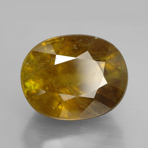 Esfena amarillo natural de 11,45 ct, corte óvalo, SI