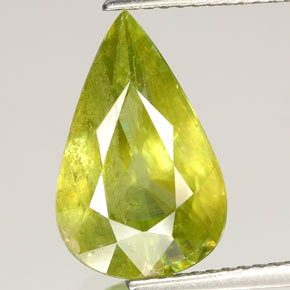 Esfena verde natural de 5,24 ct, en forma de pera, SI
