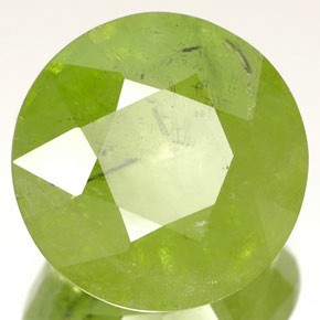 Esfena verde natural de 7,01 ct, corte redondo, SI